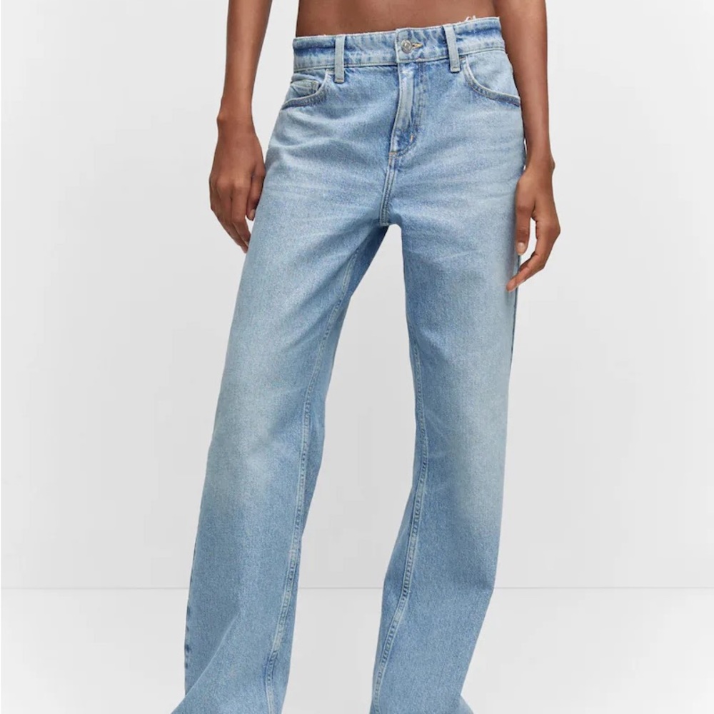 Mango Shiny Straight Leg Jeans
